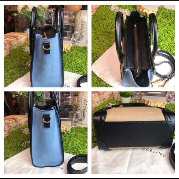 Auth Celine Tricolor Suede Leather Nano Crossbody - Picture 7 of 8